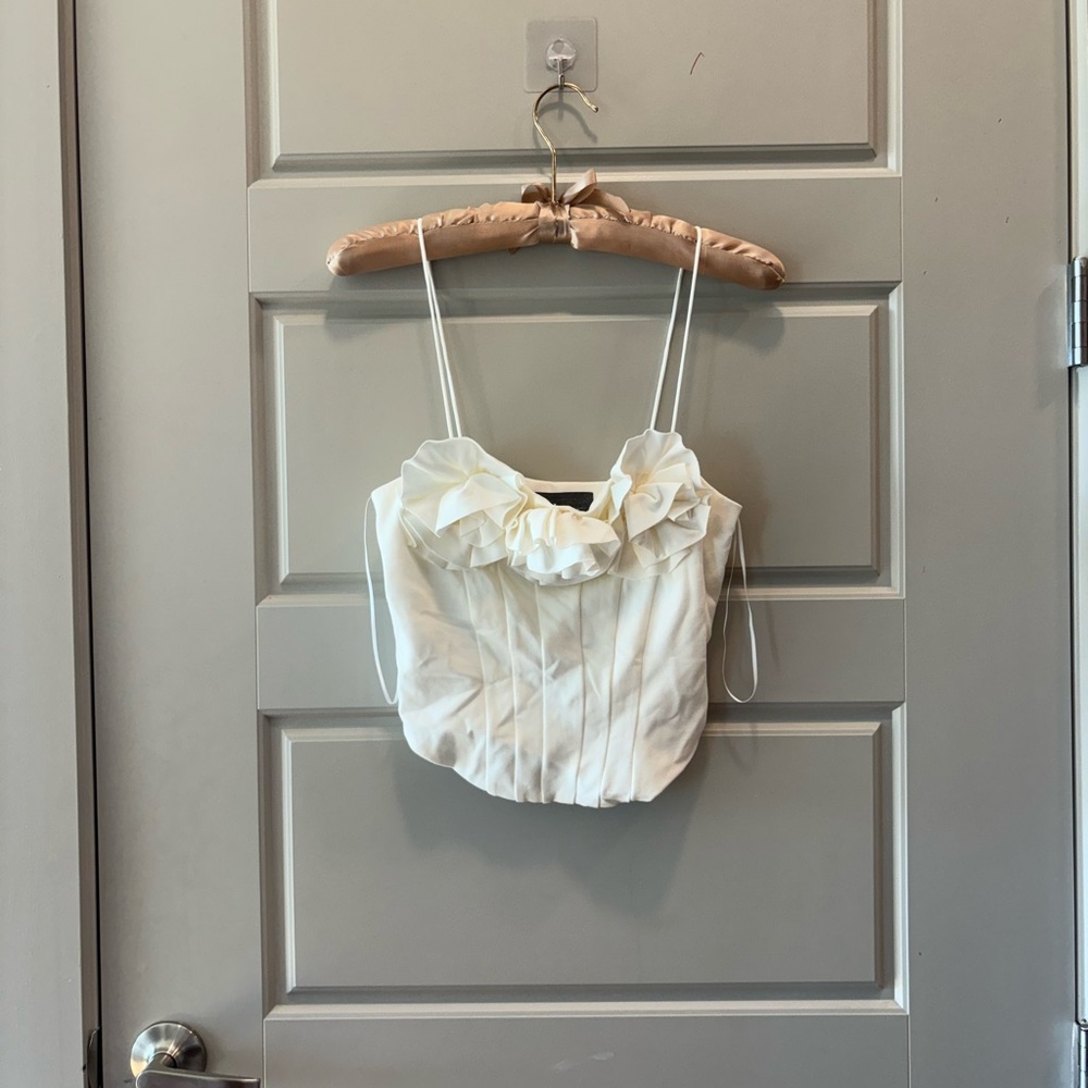 Anthropologie Floral corset top